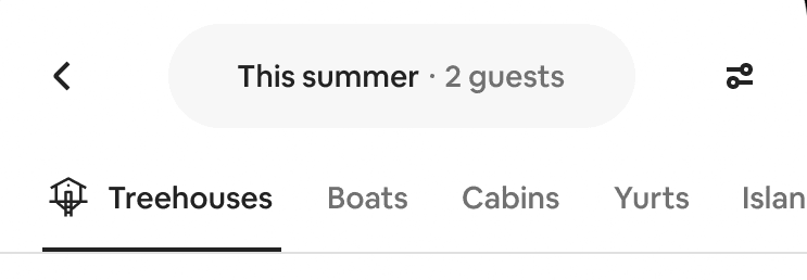 Airbnb category filters v1